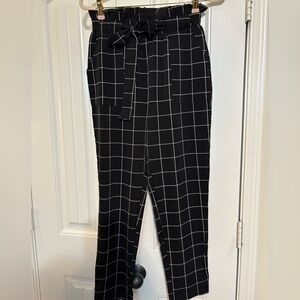 Black and White Checkered Women's Pants
